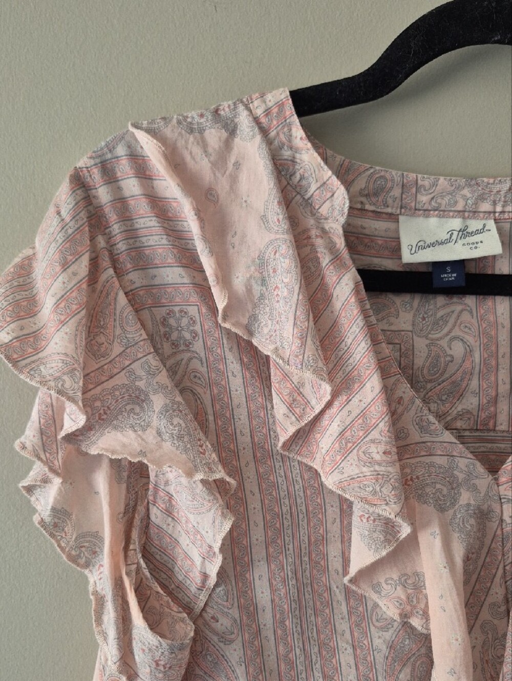 Universal Thread Blush Ruffle Front Blouse - Picture 3 of 6